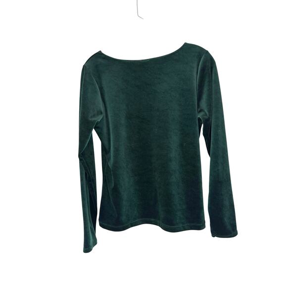 Gap Velvet Shirt Vintage Green Basic Moody Gremlin Earthy Long Sleeve Medium - Picture 7 of 11